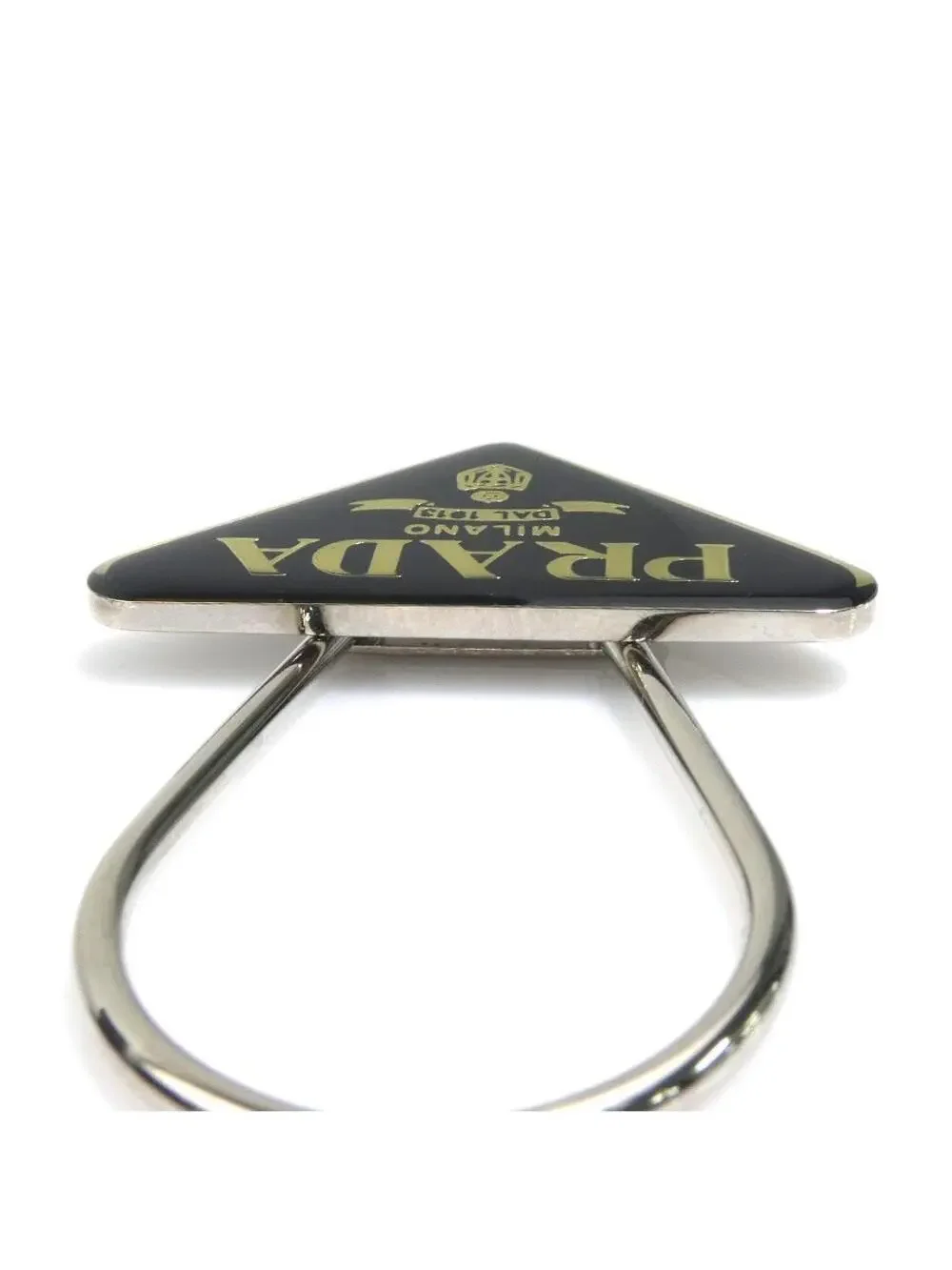 Auth Prada Key Ring Black/Silver Metal #280438P17B